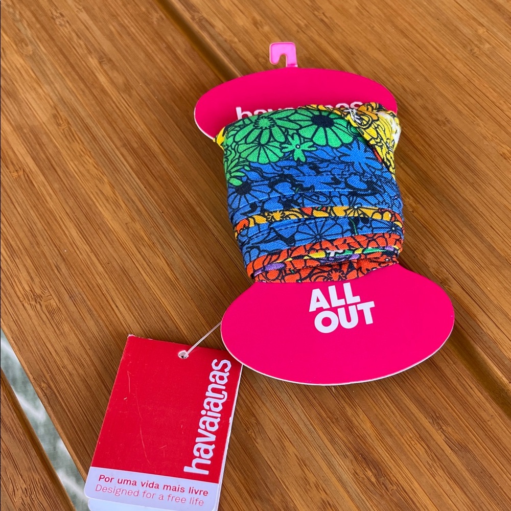 Havaianas Multicolor Sandal Scarf Hair Wrap NWT Tropical Accessory